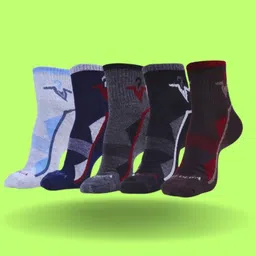 MJE Men Pack Of 5 Patterned Ankle Length Socks-13