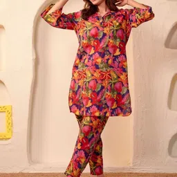 all about you Floral Printed Top With Trousers Co-Ords-picture-18