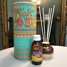 GLOBAL AROMA Brown & Blue Himalayan Tea Lemon Reed Aroma Oil Diffuser Set - 100 ml-image-56