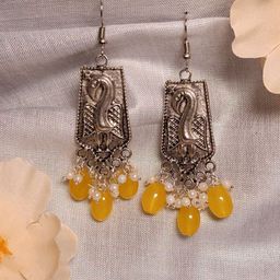 HOPMEE Silver-Plated Pearls Beaded Classic Shaped Drop Earrings-18