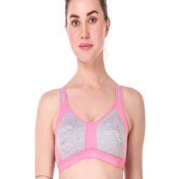 Halfspin Colourblocked Full Coverage Underwired Non Padded Seamless Cotton Bra-image-7
