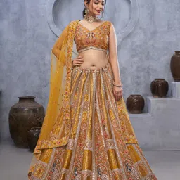 ODETTE Embellished Sequinned Semi-Stitched Lehenga & Unstitched Blouse With Dupatta-30