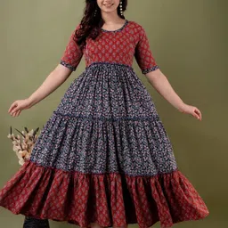 SKY FAB Ethnic Motifs Print Applique Maternity Maxi Dress-image-37