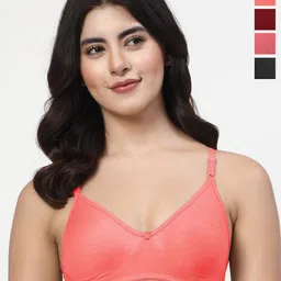 LILY wnysor Women Pack Of 4 Solid Full Coverage Heavily Padded Non Wired T-shirt Bra-picture-10