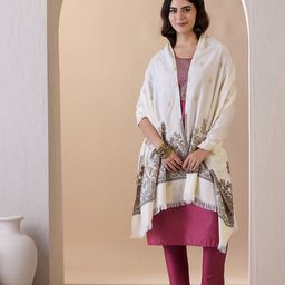 SAHASIKA Women Off White and Black  Printed Stole-15