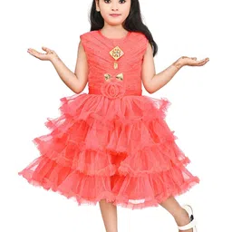 Zenat Layered Net Fit & Flare Dress-image-84