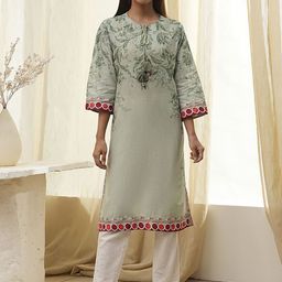 Biba Women Printed Thread Work Kurta-image-45