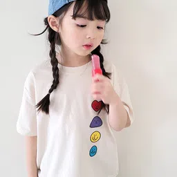 LULU & SKY Girls Mandarin Collar Applique T-shirt-image-29