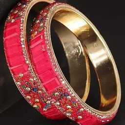 ZULKA Set Of 2 Artificial Stones-Studded Bangles-image-20