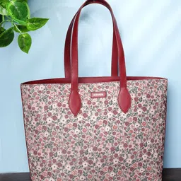 Anouk Floral Printed PU Shopper Tote Bag-7