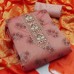 HERE&NOW Floral Woven Design Unstitched Dress Material-picture-20