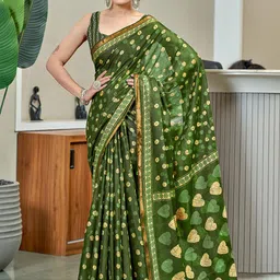 KALINI Zari Bagru Saree-28