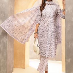 Anouk Women Ethnic Motifs Printed Regular Beads and Stones Pure Cotton Kurta with Trousers & With Dupatta-image-50