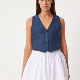 Happiness istanbul V-Neck Slim-Fit Waistcoat-picture-12