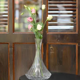 curiocasa Crystal-Clear Transparent Glossy Glass Flower Vase-image-25