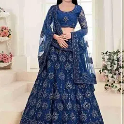 F Plus Fashion Net Semi-Stitched Lehenga Choli-image-53
