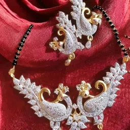 Frap Artificial Stones Studded & Beaded Mangalsutra With Earrings-picture-10