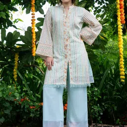 ANUSHEET Embroidered Tunic With Trousers Co-Ords-picture-34