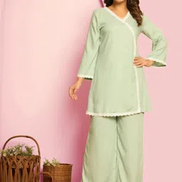 KASYA V-Neck Tunic With Trousers Co-Ords-image-49