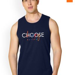 SLOWLORIS Pack Of 2 Printed Combed Cotton Gym Vests VSL26 CMB(CHS NAVY)(CHS ORANGE)-image-85