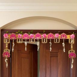 Myntra Elegant Homes Lotus and Rose Bandarwal Toran Door Hanging for Home Decor-picture-24