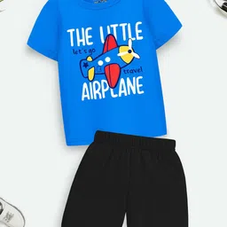 YK X Trampoline Kids Printed T-shirt with Shorts-image-64