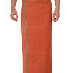 Ethazh Men Rust Cotton Dhotis-image-99