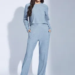Selvia Self Design Round Neck Top And Trousers-picture-9