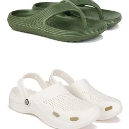 DRACKFOOT Men Set Of 2 Stylish Clogs & Thong Flip-Flops-picture-4