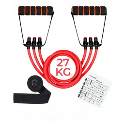 STRAUSS Triple Resistance Tube with Foam Handles, Door Knob & Carry Bag-image-2