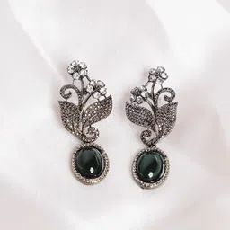 PANASH Leaf Shaped Drop Earrings-17