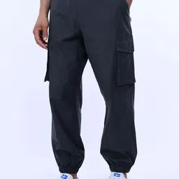 Tailoraedge Men Solid Relaxed Loose Fit Joggers Trousers-picture-3