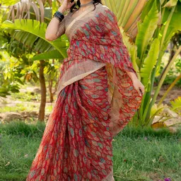KALINI Ethnic Motifs Block Print Saree image 3
