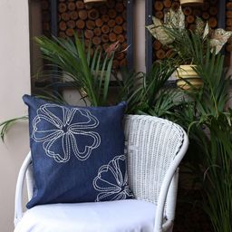 Myntra Elegant Homes Blue & White Floral Square Cushion Covers-image-72