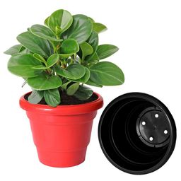 Kuber Industries 3-Pcs Red & Black 2 LayeredPlanters image 2