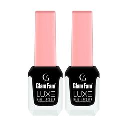 GlamFam Luxe Set Of 2 Glossy Finish Nail Lacquer - 12 ml Each - Black 60-37