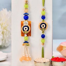 Sangria Bhaiya Bhabhi Rakhi With Tilak Greeting Card & Fridge Magnet-image-59