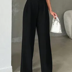 Next One Women Smart Straight Fit High-Rise Trousers-image-70