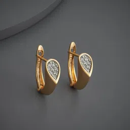 Kushal's Fashion Jewellery Gold-Plated Party Zircon Contemporary Hoop Earrings-41