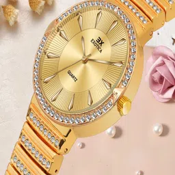 Exotica Fashion Women Brass Embellished Dial & Stainless Steel Bracelet Style Straps Analogue Watch-picture-29