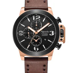 Alexandre Christie Men Round Dial & Leather Straps Watch 6280GCLBRBA-picture-6