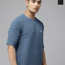 ATLANS Pack of 2 Self Design Round Neck Regular Fit Polyester T-shirt-picture-14