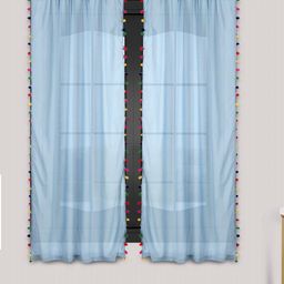 Dekor World Multicoloured Set of 2 Embellished Sheer Window Curtain-45