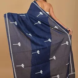 huuhambay Ethnic Motifs Voile Block Print Saree image 2
