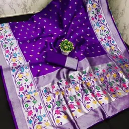 Parampara Ethnic Pure Silk Embroderid Saree With Beautiful Blouse-picture-16