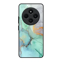 QRIOH Green Marble Printed Redmi 14C 5G Impact Resistant Back Case-picture-32