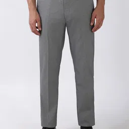 Peter England Men Textured Printed Slim Fit Trousers-image-27