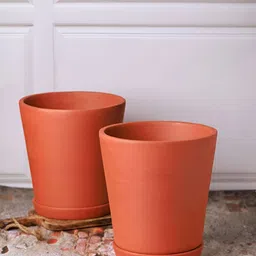 The handicraftian 2Pc Brown Cone Large Planters-image-51