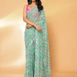 KALINI Leheriya Poly Georgette Saree-image-61