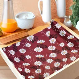 REVEXO Maroon & White Printed Water-Resistant Shelf Liner-56
